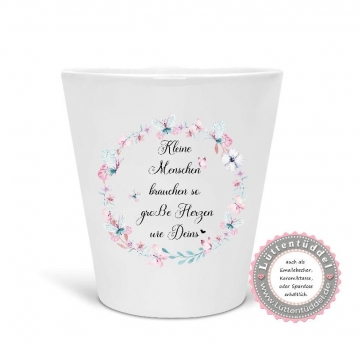 Preview: zauberhafter Blumentopf Kleine Menschen brauchen so grosse Herzen, Schmetterlinge Kranz, Geschenk, Abschied, Erzieherin, Hebamme, Mitbringsel....von Lüttentüddel®